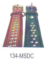Studded Round Edge Leather Dog Collar Size 1 3/4