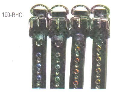 Rhine Stone Leather Dog Collar 1