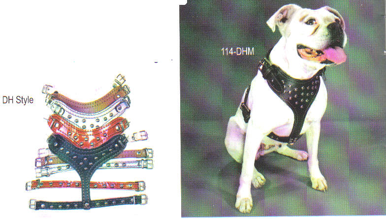 Studded Leather Dog Harness