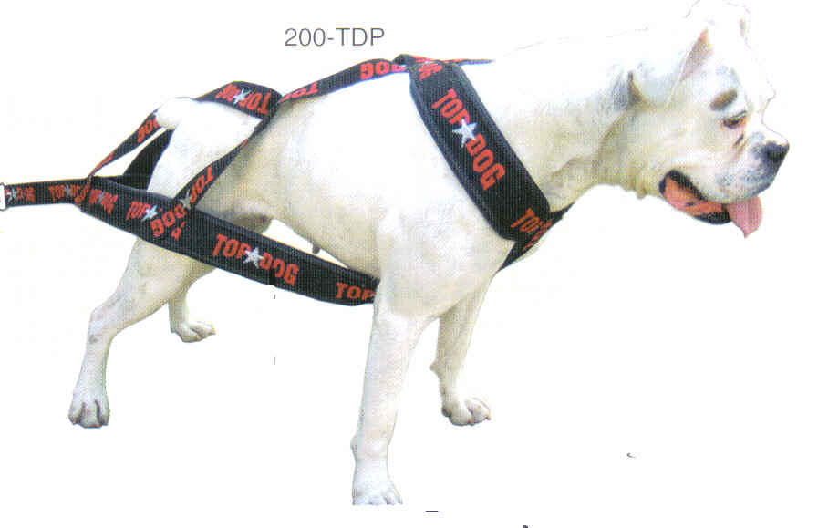 Dog Weight Pulling Harnesses By Top Dog
Our 2 inch nylon webbing jell padded weight pulling harness has an air vented cushion pad lining and Top Dog Design with Black, Red and Metalic Silver Stars.

